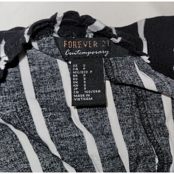 2 for $20 Forever 21 Contemporary Jumpsuit Strapless Black and White Striped - Picture 3 of 4